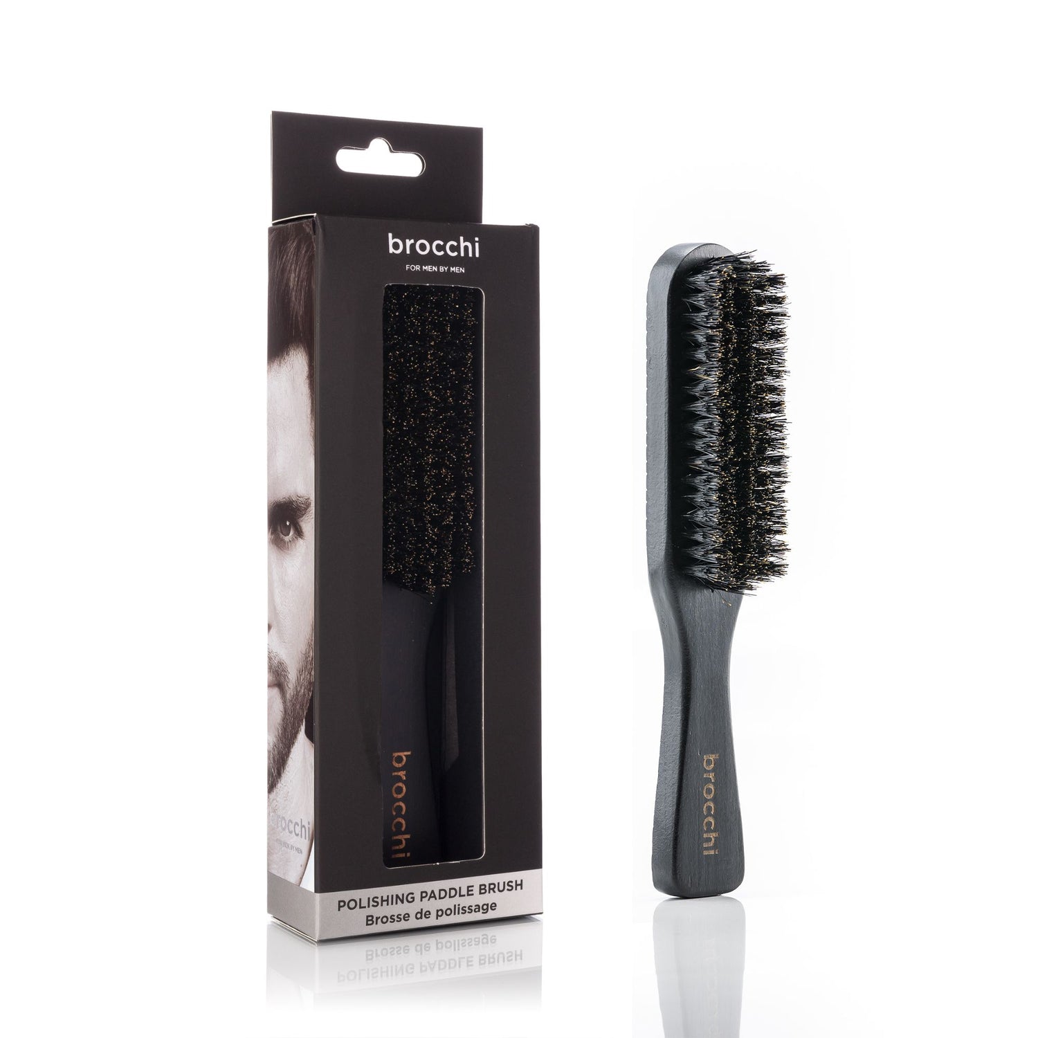 Boar Bristle Polishing Paddle Brush
