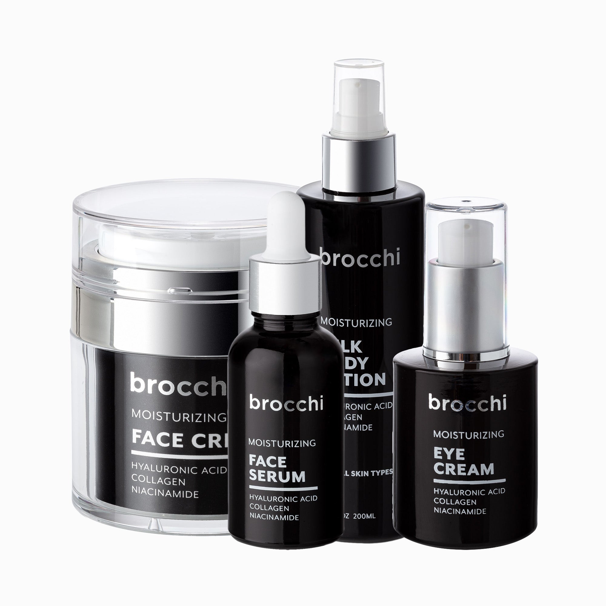 Hyaluronic Acid Face Cream, Eye Cream, Serum & Body Lotion Set