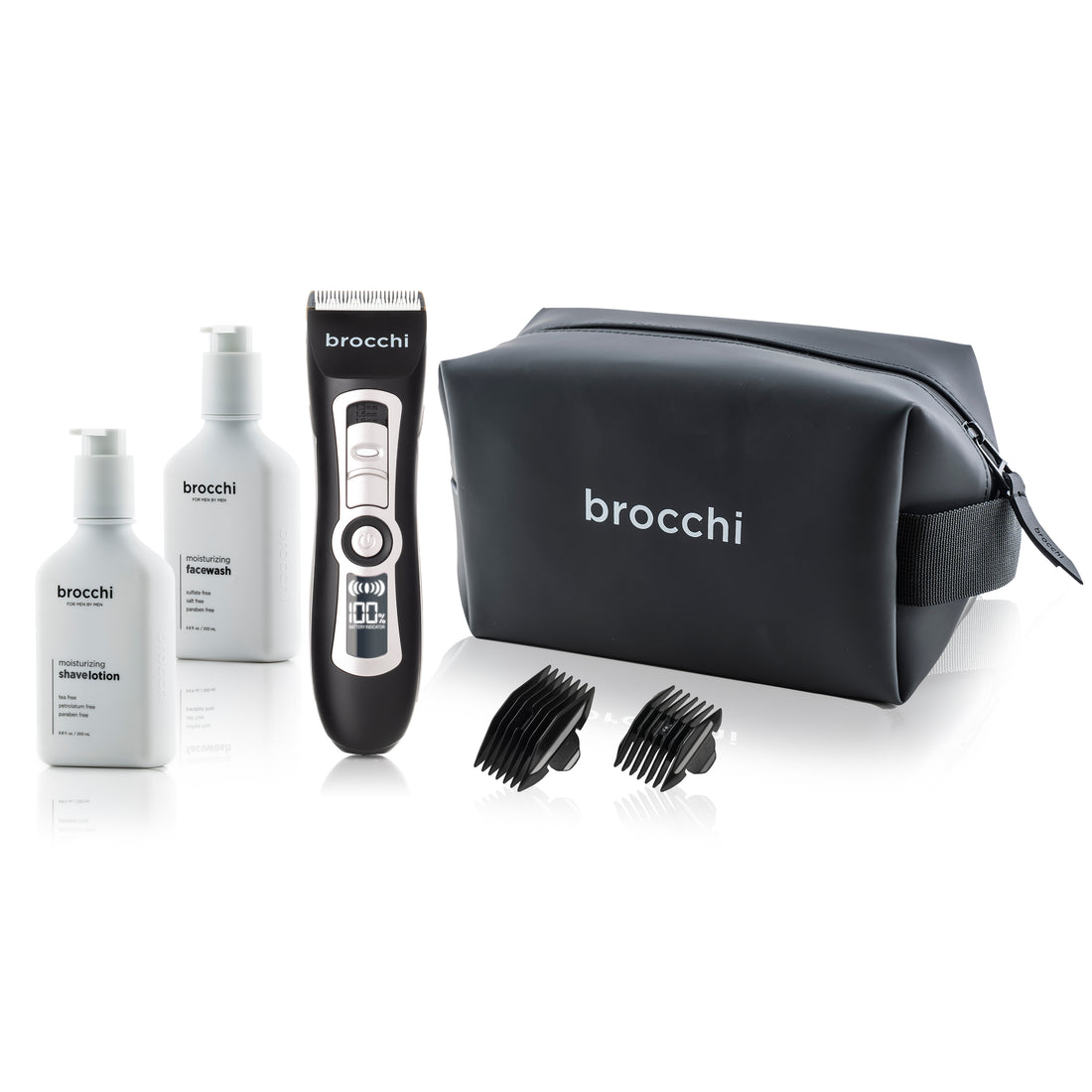 Digital Trimmer, Face Wash, Shave Lotion &amp; Travel Bag Gift Set